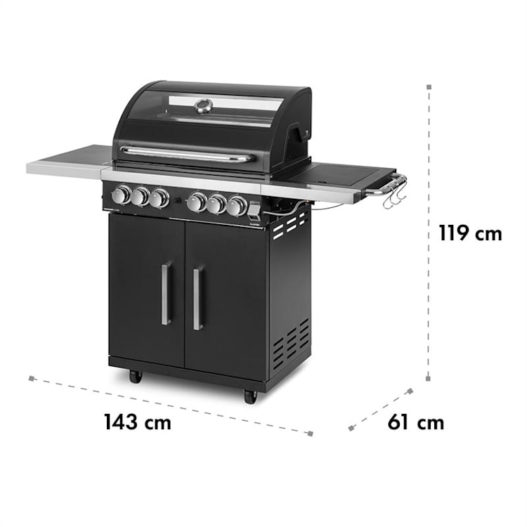 Tomahawk 4.2 SBG Barbecue à gaz 6 brûleurs 3,2 kW grille de cuisson 64 6 brûleurs