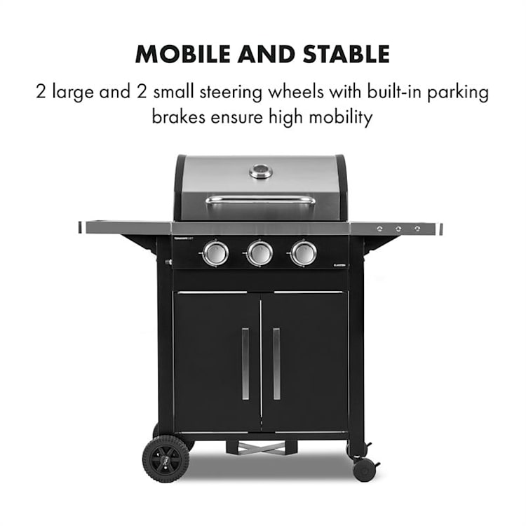 Tomahawk 3.0 T Gas Grill 3 x 3.2 kW Burner 53x39cm Grill Stainless Steel 3 burners