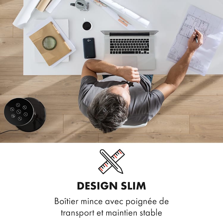 Storm Tower ventilateur 3 types de vent 55 W 6 vitesses noir Noir