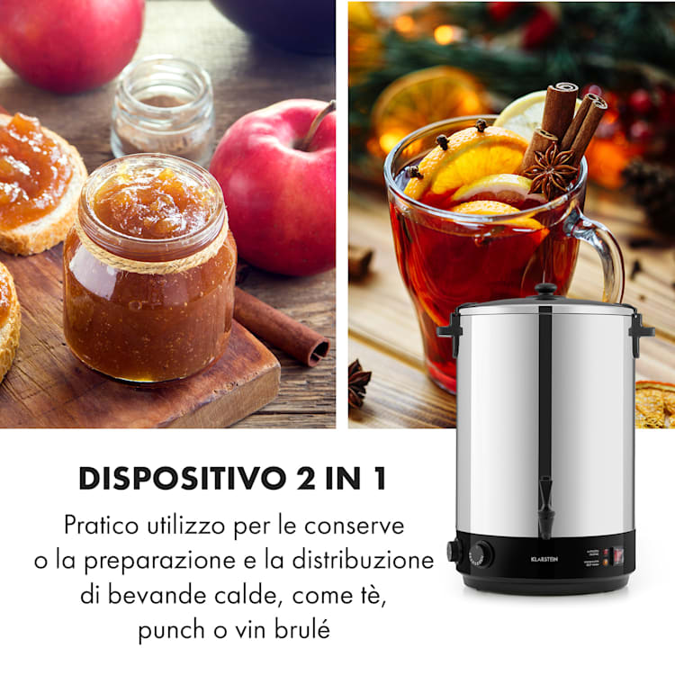 KonfiStar 40 Pastorizzatore Distributore Bevande 40L 110°C 120min Inox 40 Ltr