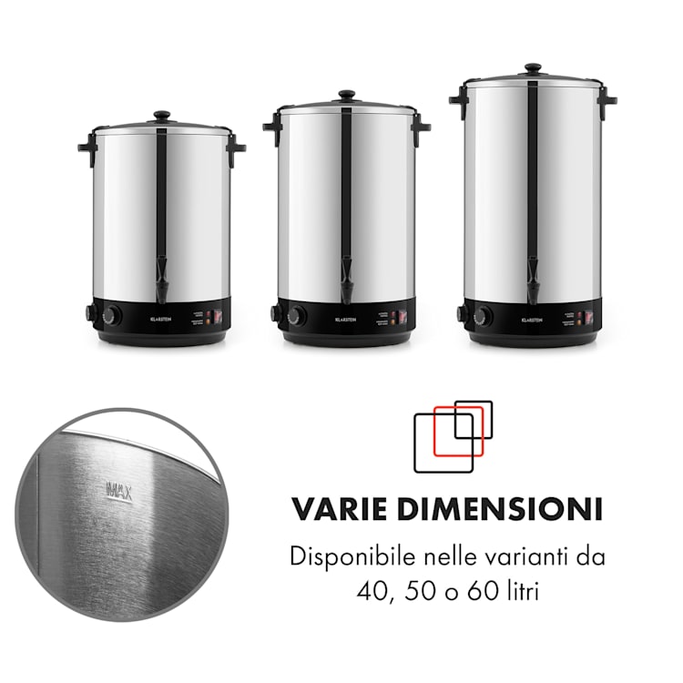 KonfiStar 50 Pastorizzatore Distributore Bevande 50L 110°C 120min Inox 50 Ltr