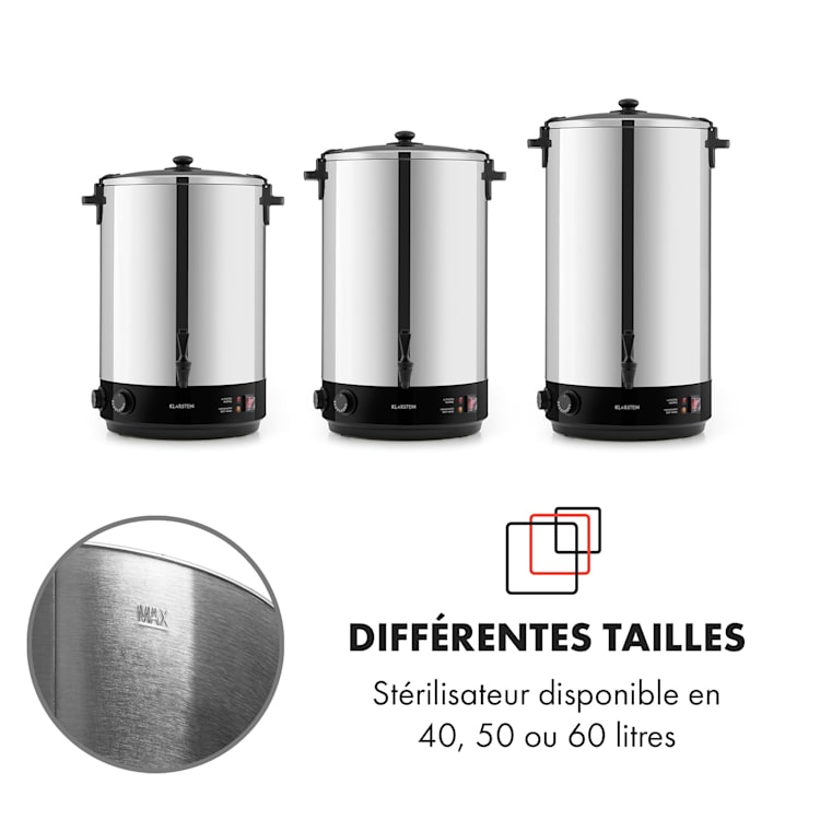 KonfiStar 60 weckautomaat drankendispenser 60L 2500 Watt 110°C 120 min. rvs 60 ltr