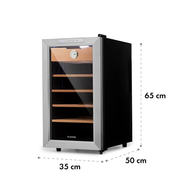 El Presidente 48 sigaren humidor 48l 4 schuifplateaus cederhout zwart Zilver | 48 ltr