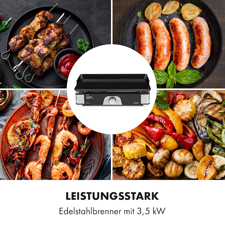 Orfeo Gas-Tischgrill 3,5kW 350°C InstantReady Concept schwarz