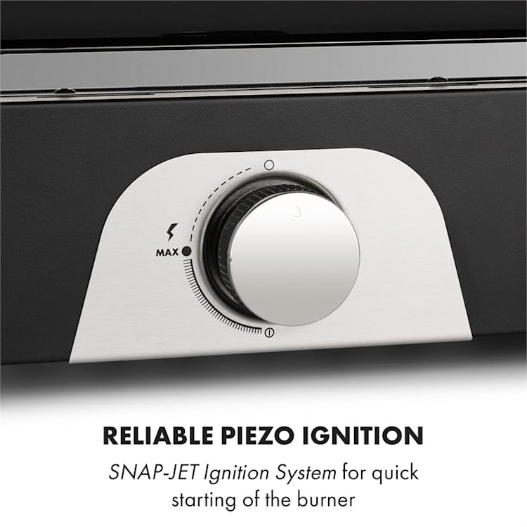 Orfeo, grătar de masă pe gaz, 3,5 kW, 350 ° C, InstantReady Concept, negru
