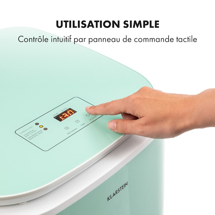 Zap Dry sèche-linge 820 W 50 l panneau de commande tactile voyants LED vert Vert