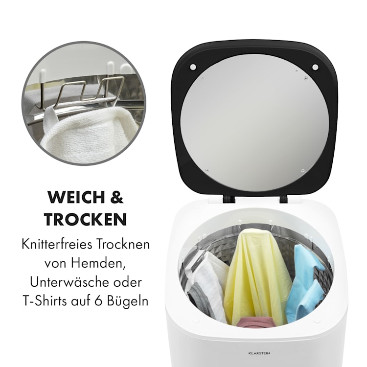 Zap Dry Wäschetrockner 820W 50l Touch-Bedienfeld LED-Anzeige weiß/schwarz Weiß