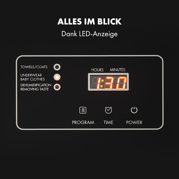 Zap Dry Wäschetrockner 820W 50l Touch-Bedienfeld LED-Anzeige weiß/schwarz Weiß