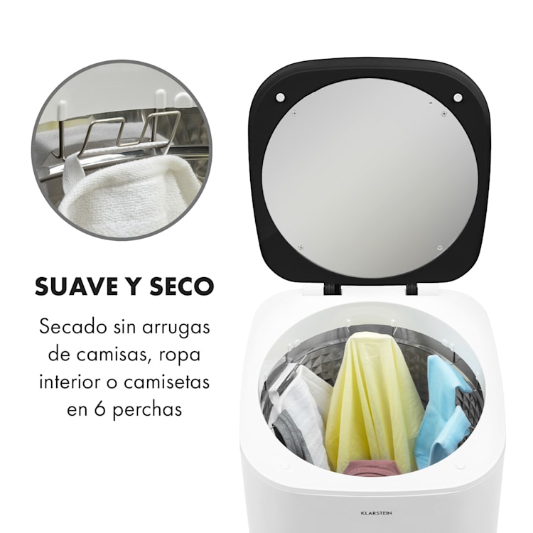 Zap Dry Secadora de ropa 820W 50l Panel de control táctil Pantalla led Blanca/Negra Blanco