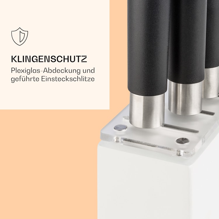 Kitano Plus Messer-Set 9 tlg. Holzblock Bambus-Schneidebrett weiß
