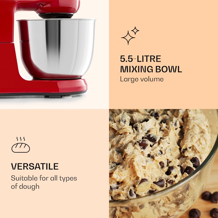 Bella Robusta Metal food processor 1200 W 6 Levels 5.5 Litre Red