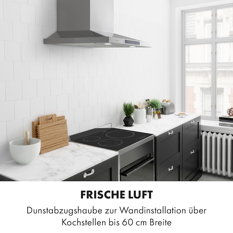 Eliana Dunstabzugshaube 60cm Pyramiden-Design 620m³/h Edelstahl 60 cm
