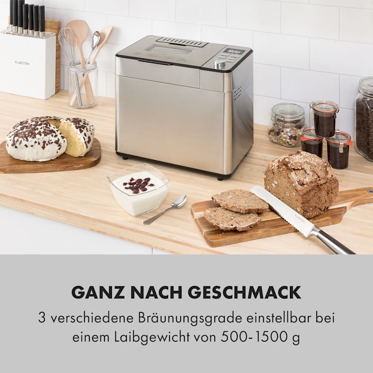 Brotilde Family Brotbackautomat 14 Programme LCD-Display Edelstahl