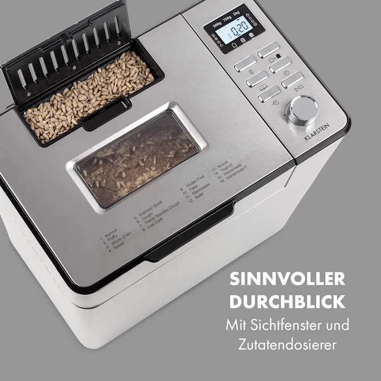 Brotilde Family Brotbackautomat 14 Programme LCD-Display Edelstahl