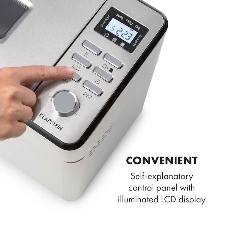 Brotilde Family Bread Maker 14 Programs LCD Display Stainless Steel