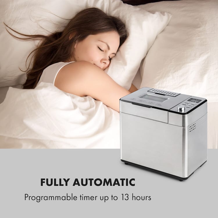 Brotilde Family Bread Maker 14 Programs LCD Display Stainless Steel