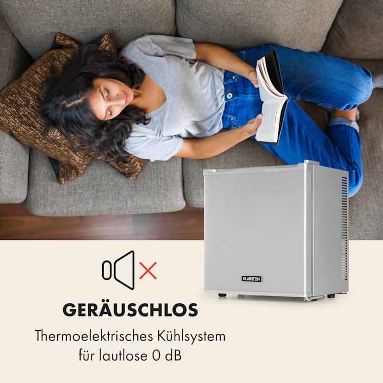Secret Cool Mini-Kühlschrank Mini-Bar 13l 22dB 2 Etagen Silber
