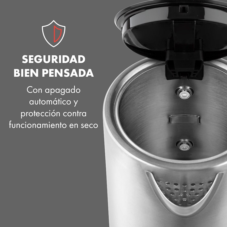 Arabica Hervidor de agua 2200W 1,7l máx. Acero inoxidable