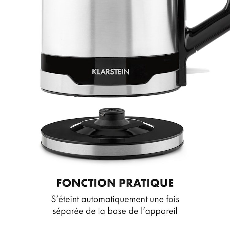 Arabica Bouilloire électrique 1,7L 1850 à 2200W- design inox