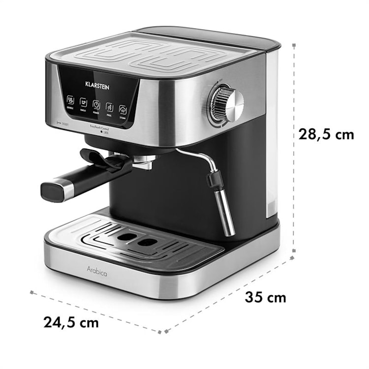 Arabica Espressomaschine 1050W 15 Bar 1,5l Touch-Bedienfeld Edelstahl