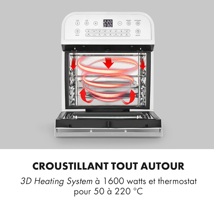 AeroVital Cube Friteuse à air chaud 12L 1600W 16 programmes - Blanc Blanc