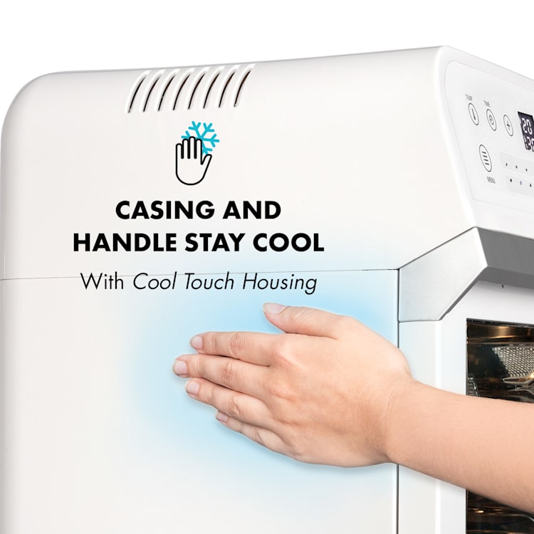 AeroVital Cube Hot Air Fryer 1600W 12l Timer 16 Programs White White