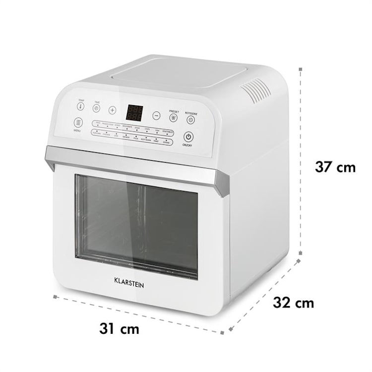 AeroVital Cube Hot Air Fryer 1600W 12l Timer 16 Programs White White