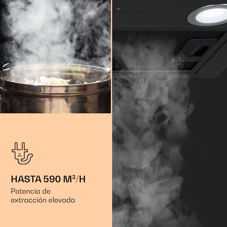 Campana extractora Paolo 52 | Campana empotrada | 200 W | Rendimiento