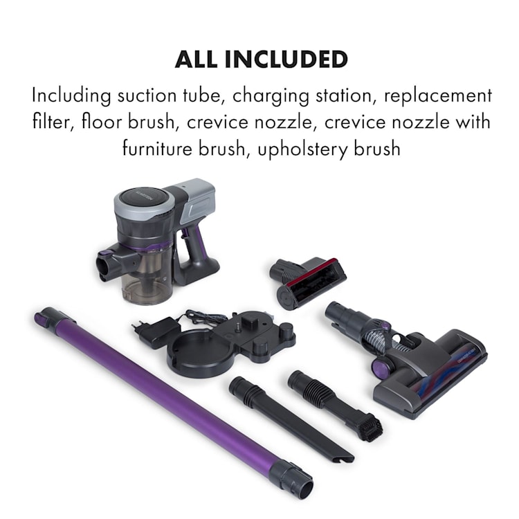 Clean Butler 4G Silent batteri-dammsugare 16 kPa 0,8l HEPA10 lila Antracit / Violett