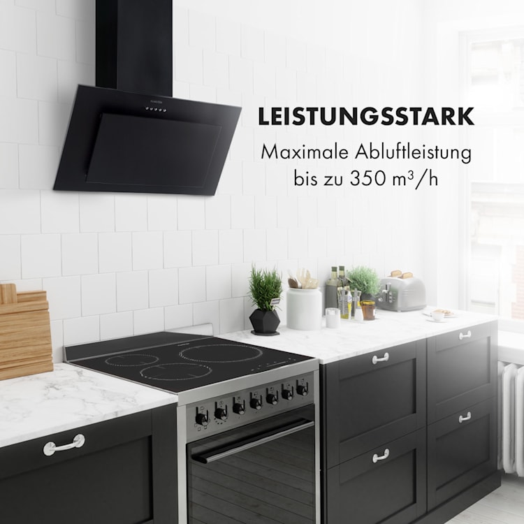 Athena Dunstabzugshaube 60cm Abluft: 350 m³/h LED schwarz 60 cm | Schwarz