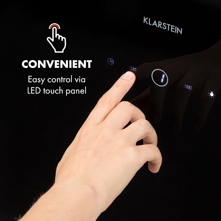 Laurel 90 Cooker Extractor Hood 90cm Exhaust Air: 350 m³ / h LED Touch Black 90 cm | Black