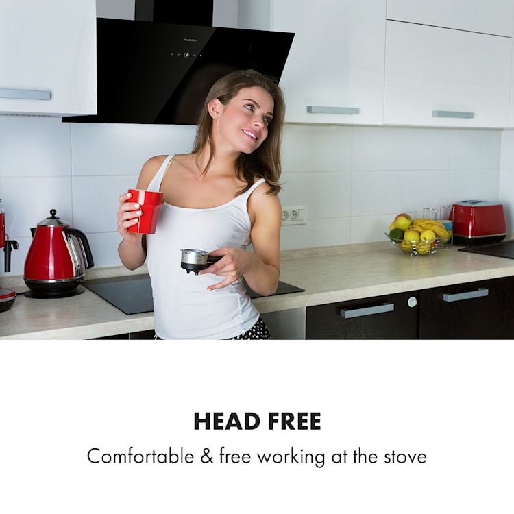 Laurel 90 Cooker Extractor Hood 90cm Exhaust Air: 350 m³ / h LED Touch Black 90 cm | Black