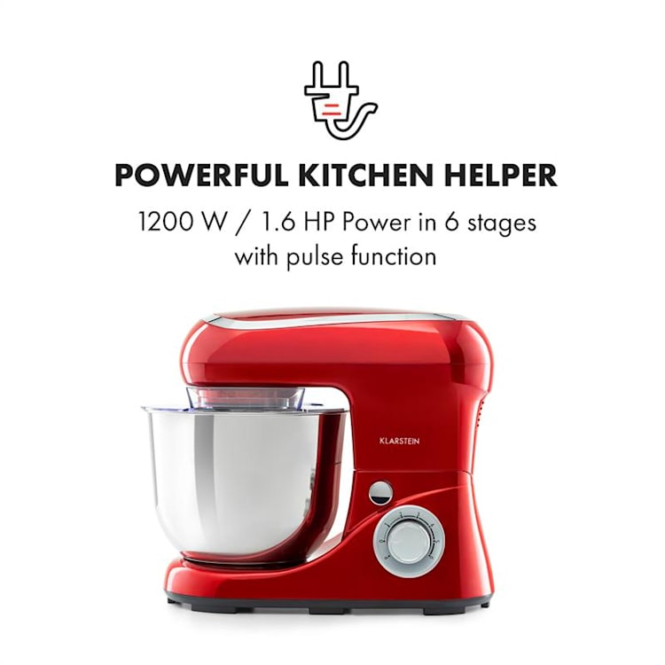 Bella Pico 2G, kuchynský robot, 1200 W, 1,6 HP, 6 stupňov, 5 litrov, červený Červená