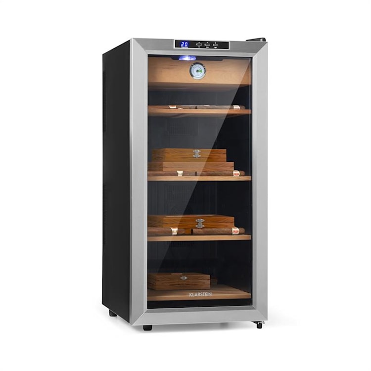 El Presidente 78 Zigarren-Humidor 78L 4 Einschübe Schublade Zedernholz Silber | 78 Ltr