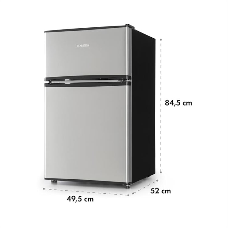 Big Daddy Cool Kühl-Gefrierkombination 61/25 Liter 2 Ebenen Edelstahl 90 Ltr | Silber