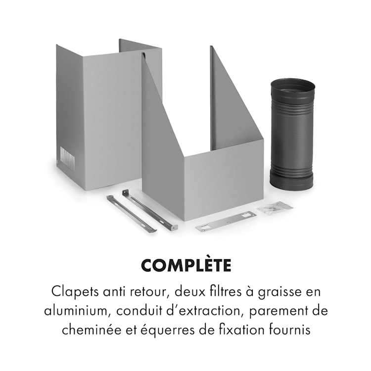 Zola 60 hotte aspirante sans tête 60 cm 190 W 607 m³/h LED acier inoxydable/verre Argent | 60 cm
