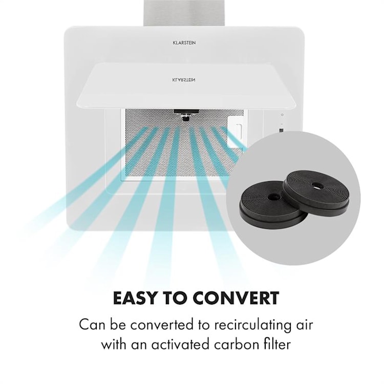 Helena 60 Cooker Extractor Hood 595 m³ / h LED Display White 60 cm | White