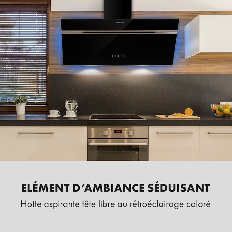 Alina Hotte aspirante murale 90cm 600m³/h LED Classe A - Noire Noir | 90 cm