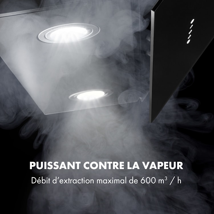 Alina Hotte aspirante murale 90cm 600m³/h LED Classe A - Noire Noir | 90 cm
