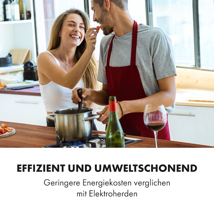 Ignito Domino Gaskochfeld 2-flammig Sabaf-Brenner Edelstahl silber 2 Brenner | Silber