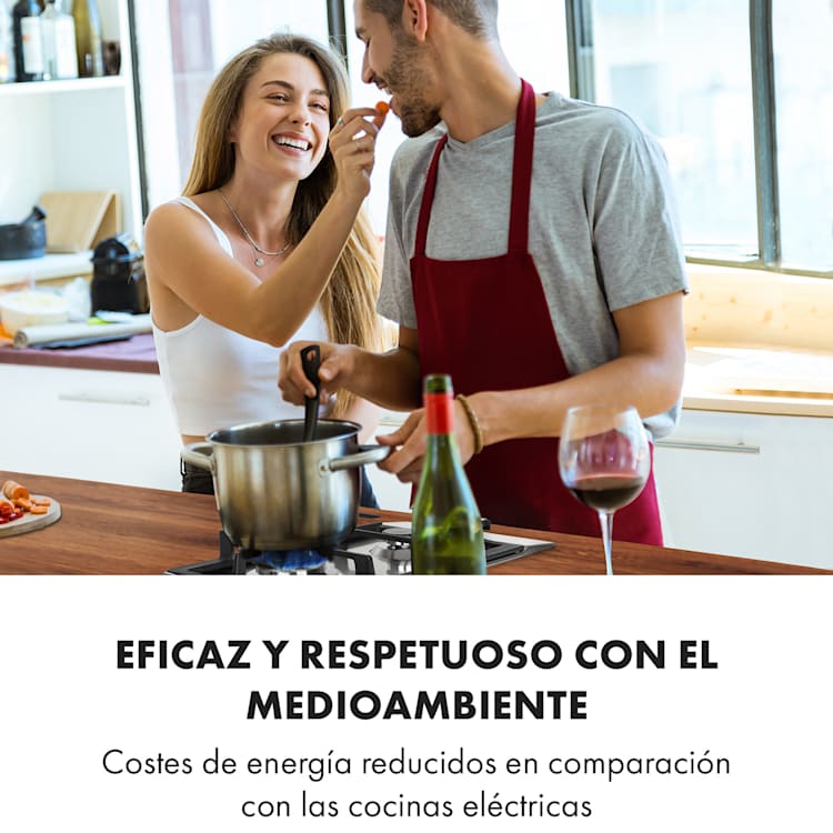 Ignito Domino Cocina a gas con 2 quemadores Sabaf Acero inoxidable Plateada Plata | 2 fogones