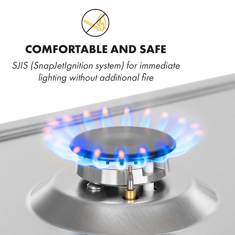 Ignito Domino Gas Hob 2 Sabaf Burners Stainless Steel Silver Silver | 2 burners