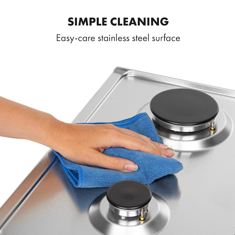 Ignito Domino Gas Hob 2 Sabaf Burners Stainless Steel Silver Silver | 2 burners