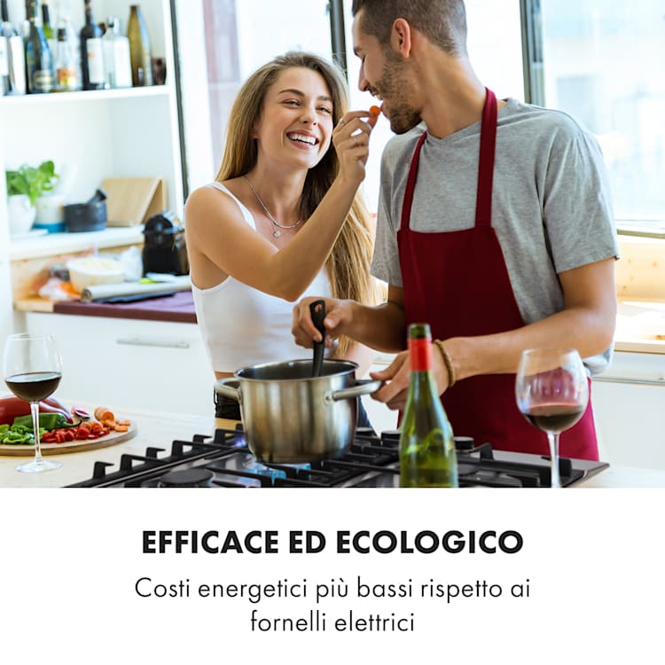 Ignito 4 Zone Fornello A Gas a Bruciatori Sabaf 4 Fiamme Inox argento Argento | 4 bruciatori