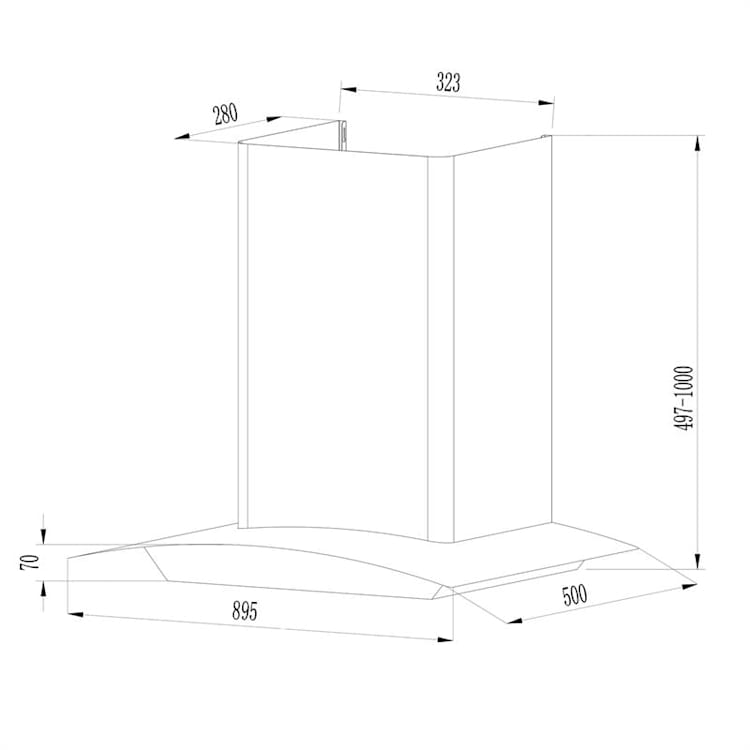 Gloria, kuhinjska napa, sesanje pare, 90 cm, 580 m³/h, RGBI, srebrna/črna 90 cm