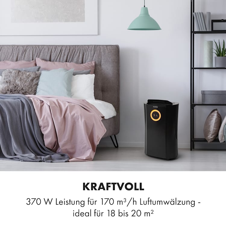 DryFy Pro Connect Luftentfeuchter WiFi Kompression 20l/d 20m² 370W schwarz Schwarz