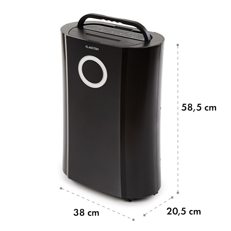 DryFy Pro Connect, odvlhčovač vzduchu Klarstein, WiFi, komprese, 20l/d, 20m², 370 W, černý Černá