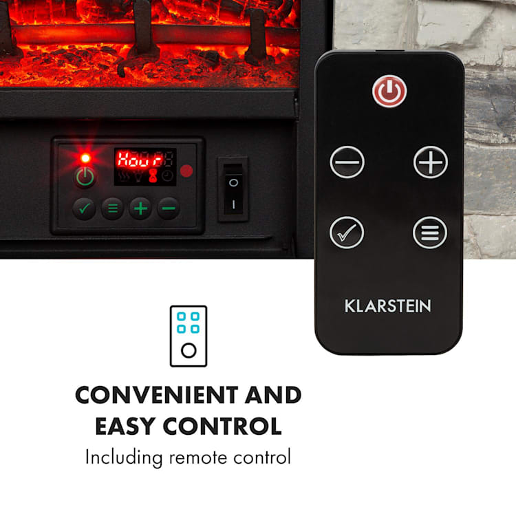 Lienz, elektrický krb, 1800 W, vzhľad kameňa, diaľkový ovládač, svetlosivý Svetlosivá