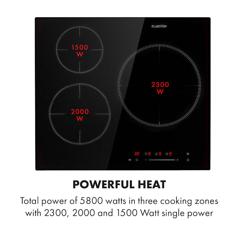 Delicatessa 3 Induction Cooktop 3 Zones 5800W Glass Ceramic Black
