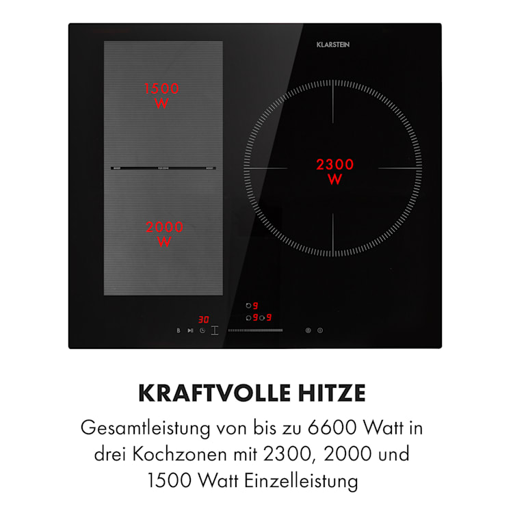 Delicatessa 3 Flex Induktionskochfeld 3 Zonen 6600W Flexzone schwarz 3